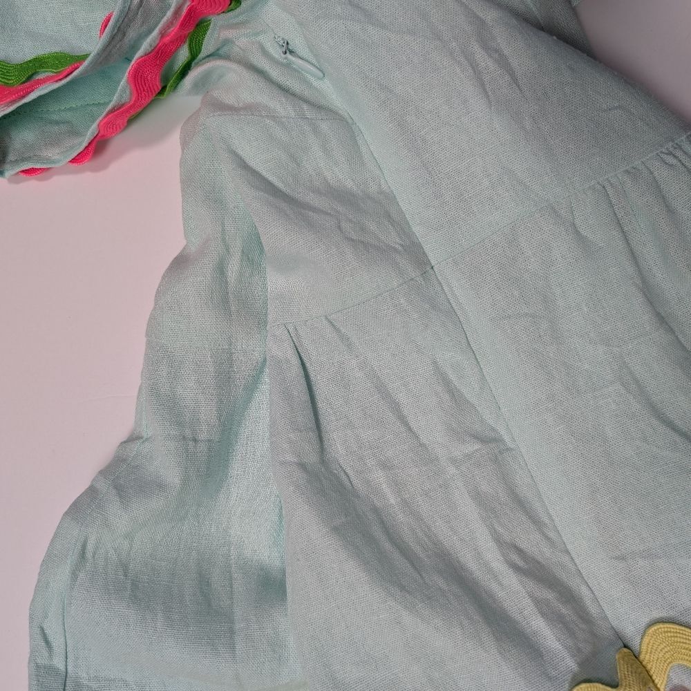 Sail to Sable Blue Linen Ric Rac Dress - Picture 5 of 5